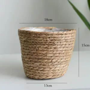 Straw Weaving Flower Plant Pot Basket