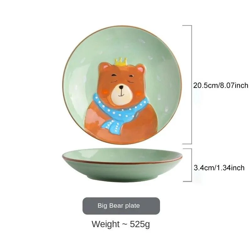 Rabbit Monkey Bear Deer Animal Ceramic Tableware - ISTANBULLU LTD