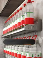 S32PPerforation free Kitchen Storage Rack Wall mounted Multifunctional Chopsticks Knife Holder Home Seasoning Supplies Storage Rack