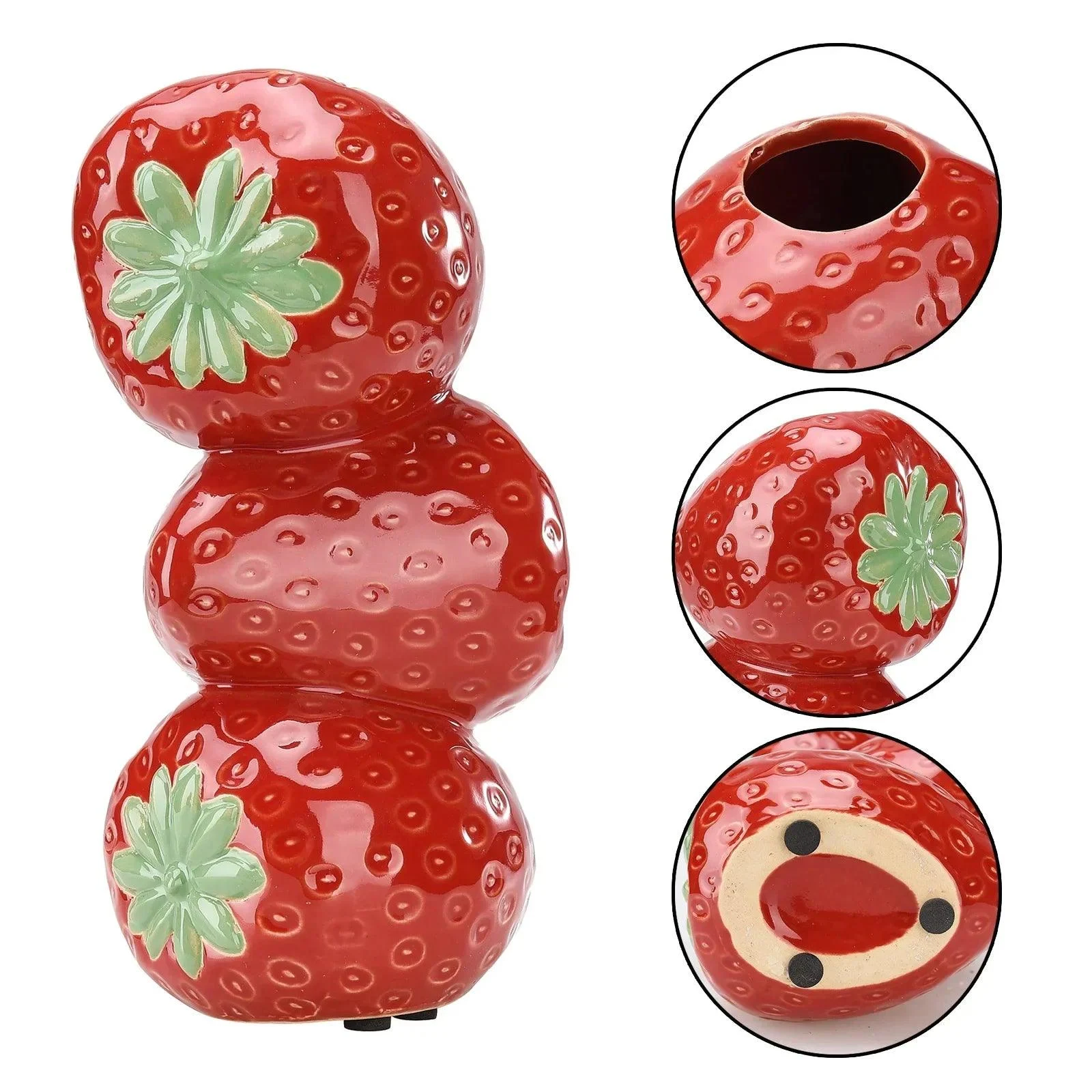 Strawberry Vase Ceramic Artificial Fruit - ISTANBULLU LTD