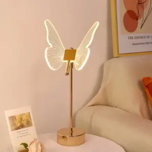 LED Gold Butterfly Table Lamp Shade