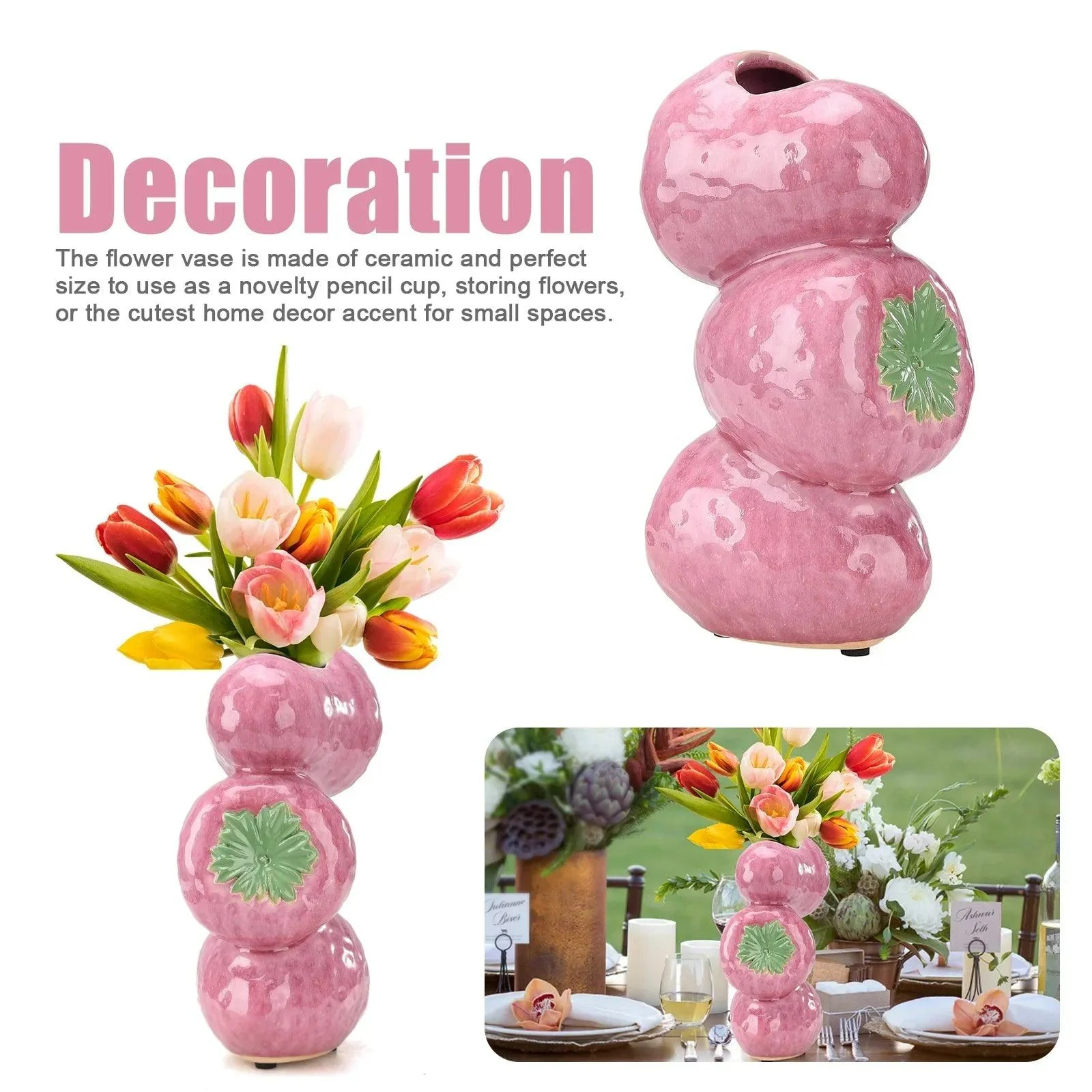 Strawberry Vase Ceramic Artificial Fruit - ISTANBULLU LTD