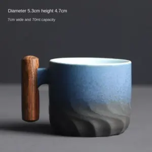 Vintage Handmade Wooden Handle Coffee Mug Drinkware