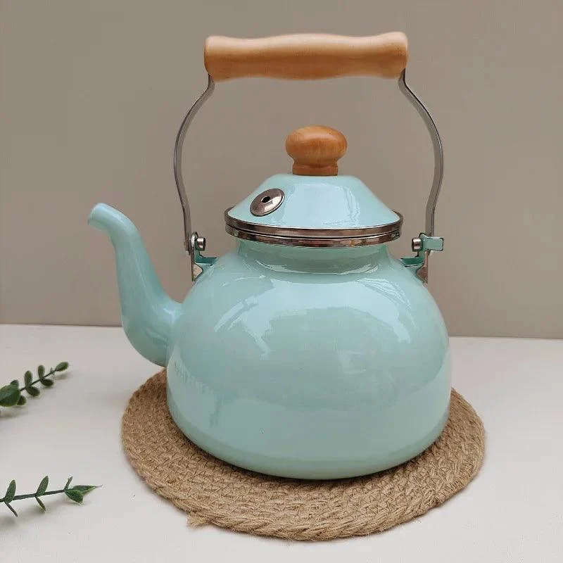 Retro Japanese Inspired Enamel Tea Kettle 2.5L - ISTANBULLU LTD