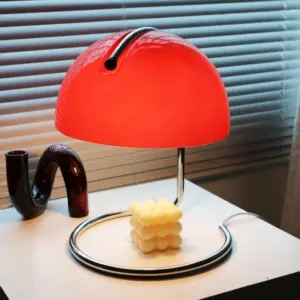 Retro Amber Glass Table Lamp