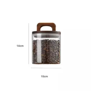 Wood Lid Glass Jar Airtight Canister: Elegant Storage for Tea, Coffee Beans, and More