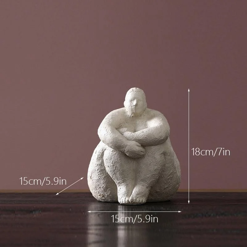 Wabi Sabi Style Resin Fat Lady Figurines - ISTANBULLU LTD