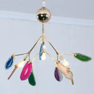 Homeko Creative Light Luxury Agate Stone Chandelier