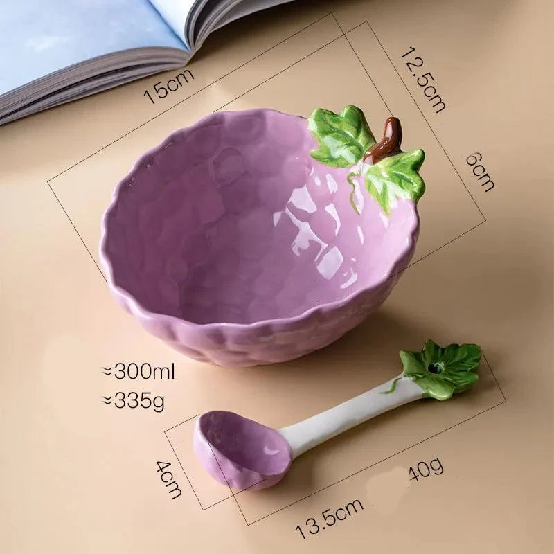 Watermelon Grape Strawberry Ceramic Bowl - ISTANBULLU LTD