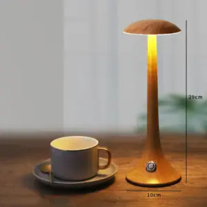 Wooden Style Rechargeable Table Lamp Shade