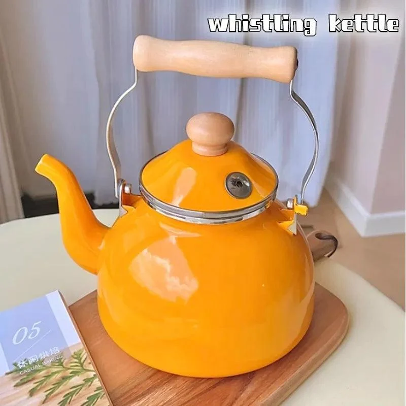 Retro Japanese Inspired Enamel Tea Kettle 2.5L - ISTANBULLU LTD