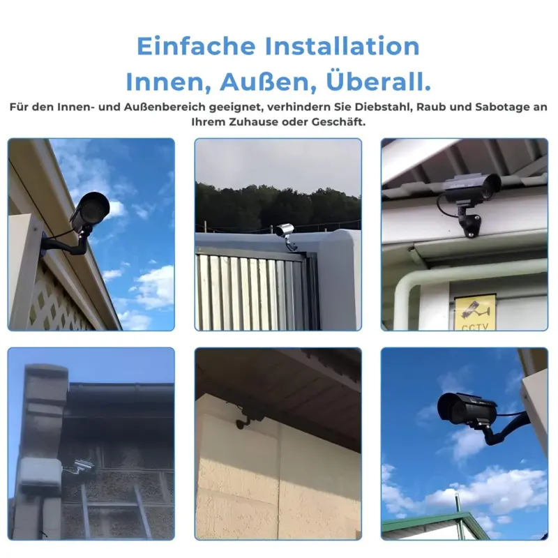 SafeWatchDummyCam SolarbetriebeneAttrappemitBewegungsmelderundLED LichtAnwendung