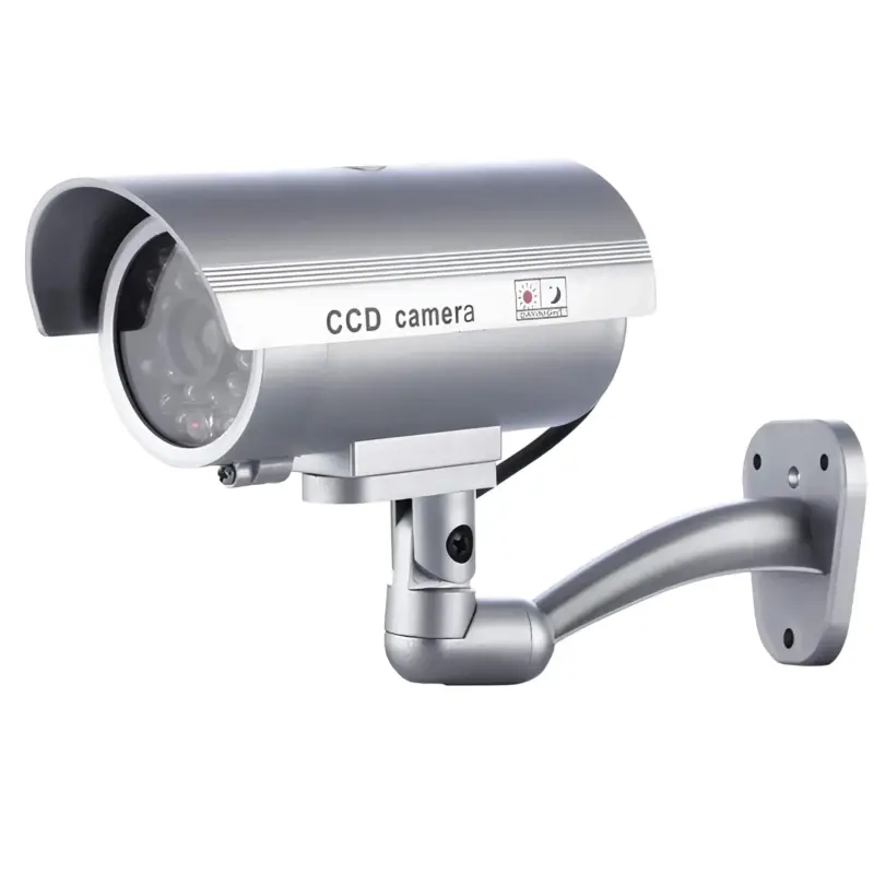 SafeWatchDummyCam SolarbetriebeneAttrappemitBewegungsmelderundLED Lichtsilber