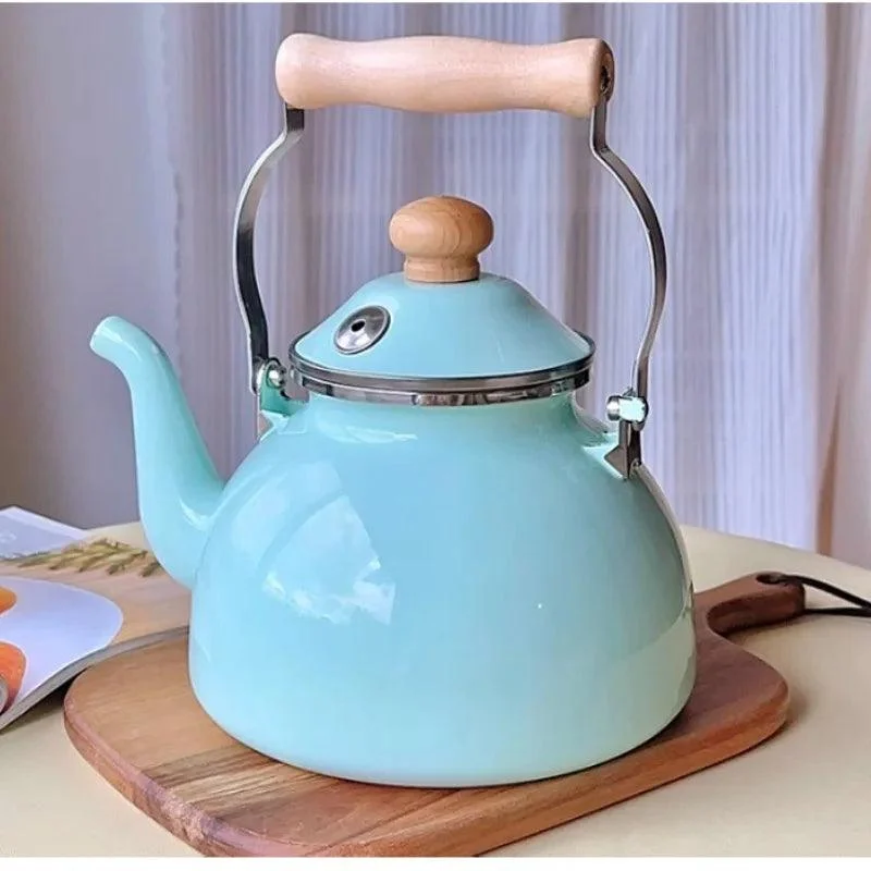 Retro Japanese Inspired Enamel Tea Kettle 2.5L - ISTANBULLU LTD