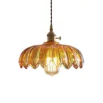 ScallopedGlassFlowerCeilingLightIndustrialSingle yyt