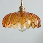 ScallopedGlassFlowerCeilingLightIndustrialSingle yyt