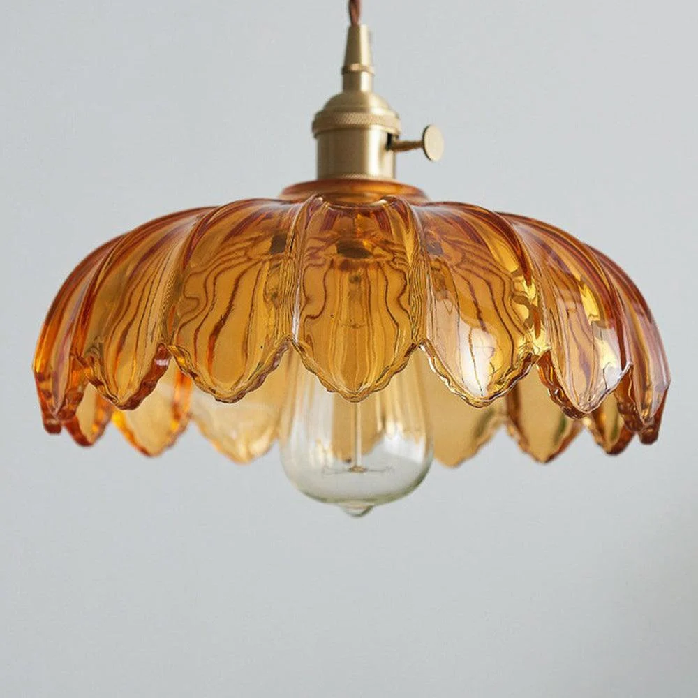 Scallopedglassflowerceilinglightindustrialsingle Yyt 2