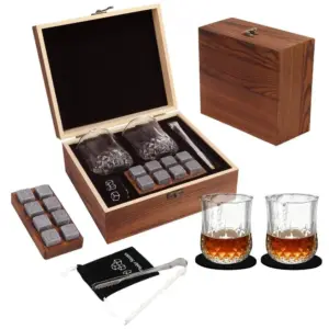 Whiskey Glasses Set With Chilling Stones