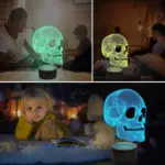 Schedel Nachtlampje Voor Kinderen 3D Illusion Lamp Led Tafellamp 16 Kleuren Veranderen Met Afstandsbediening Xmas Halloween 25e35156 76db 4ff4 8afb 02e1a0baf4fd