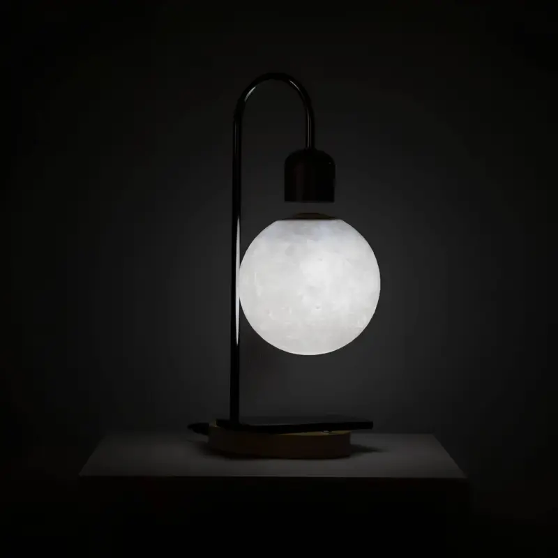 SchwebendeMondlampemitLED-MinimalistischeTischlampemitkabellosemLadegerat2xlumina SchwebendeMondlampemitLED MinimalistischeTischlampemitkabellosemLadegerat2xlumina