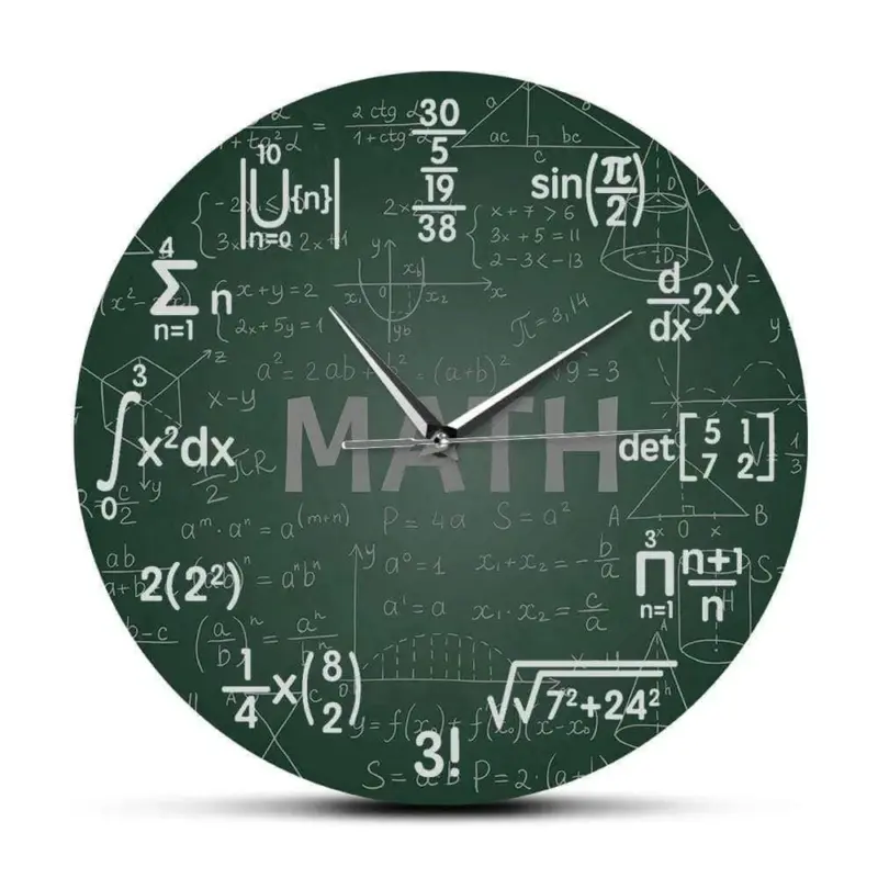 Science Math Wall Clock Unique Educational Timepiece