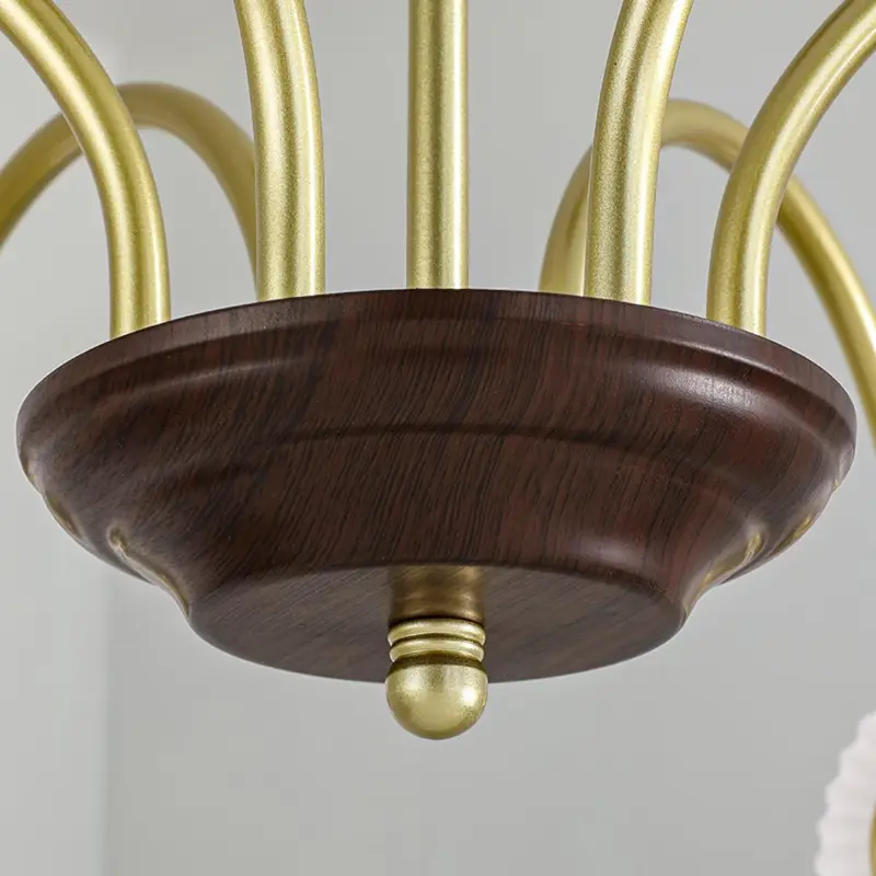 Sculptural Glass Ribbed Chandelier
