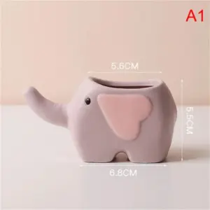 Whimsical Ceramic Succulent Pot: Adorable Elephant & Dinosaur Flower Vase
