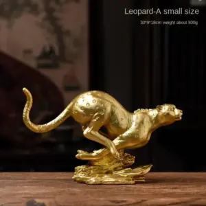 Golden Leopard Sculpture