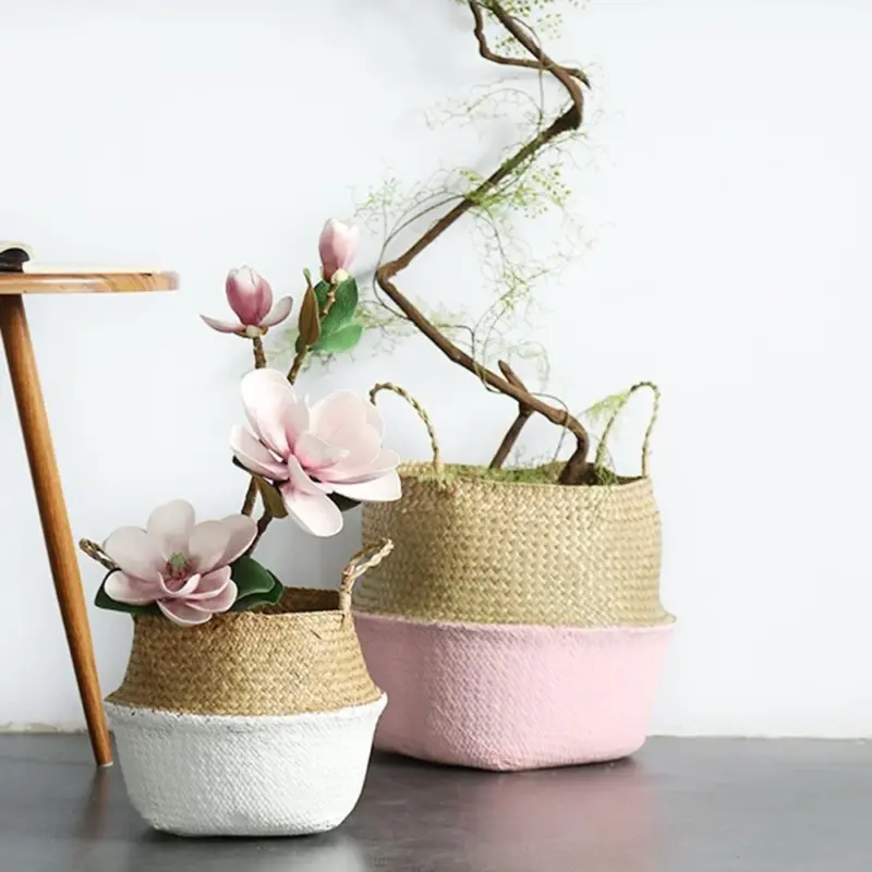 Seagrass Wicker Basket Laundry Basket Flower Pot Folding Basket Dirty Basket Woven Storage Pot Garden Flower 28470919 ac4b 479c b8d3 f5999a419441