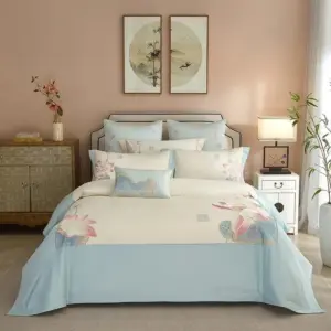 Lotus Blue – Duvet Cover Set made of Egyptian Cotton