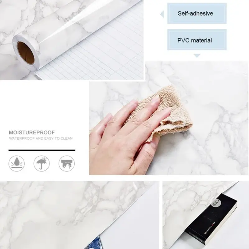 Self adhesive Marble Vinyl Wallpaper Roll Furniture Decorative Film Waterproof Wall Stickers for Kitchen Backsplash Home 0548fb8c 5fe3 4245 a2cd ba005131ed3d