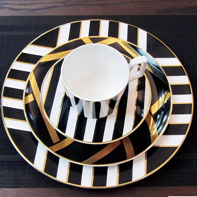 Service De Table En Porcelaine Au Design Moderne Noir Vaisselle Et Cadeau Tasse Caf Soucoupe Avec 94c4c14d 442a 4368 A337 4cbf113ada50