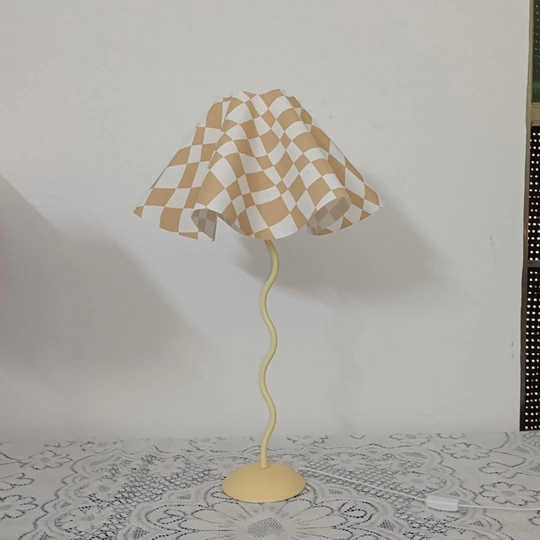 Vintage Squiggle Lamp with Pleated Lampshade - ISTANBULLU LTD