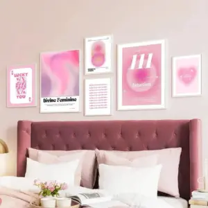 Pink Angel Number Wall Art