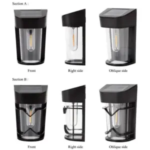 Vintage Solar Powered Lamp Outdoor for Garden Decoration Waterproof IP54