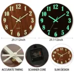 SilentWoodenLuminousWallClock-Homeko4 SilentWoodenLuminousWallClock Homeko4