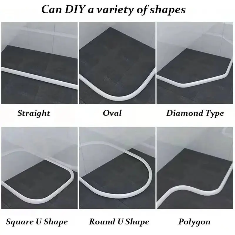 Silicone Water Stopper Self Adhesive Bendable Flexible Water Retaining Strip Bathroom Door Dry Wet Separation Shower jpg