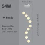 SilverGoldEuropeanGlassBallLEDPendantLightingLivingDiningRoomStairsLoftChandelier Homeko11