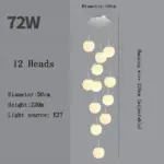SilverGoldEuropeanGlassBallLEDPendantLightingLivingDiningRoomStairsLoftChandelier Homeko12