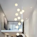SilverGoldEuropeanGlassBallLEDPendantLightingLivingDiningRoomStairsLoftChandelier Homeko2