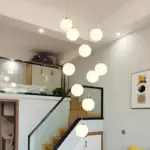 SilverGoldEuropeanGlassBallLEDPendantLightingLivingDiningRoomStairsLoftChandelier Homeko3