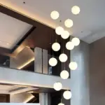 SilverGoldEuropeanGlassBallLEDPendantLightingLivingDiningRoomStairsLoftChandelier Homeko4