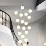 SilverGoldEuropeanGlassBallLEDPendantLightingLivingDiningRoomStairsLoftChandelier Homeko5