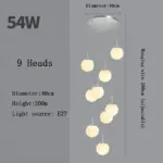 SilverGoldEuropeanGlassBallLEDPendantLightingLivingDiningRoomStairsLoftChandelier Homeko6