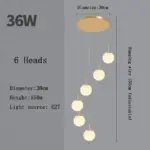 SilverGoldEuropeanGlassBallLEDPendantLightingLivingDiningRoomStairsLoftChandelier Homeko7