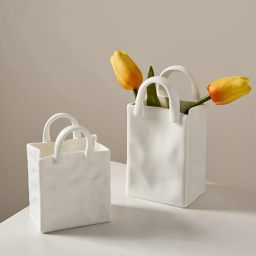 Simple Decorative Handbag Vase - Homeko