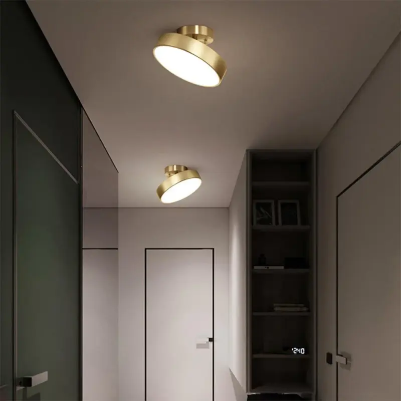SimpleLedCopperSemiFlushMountCeilingLight