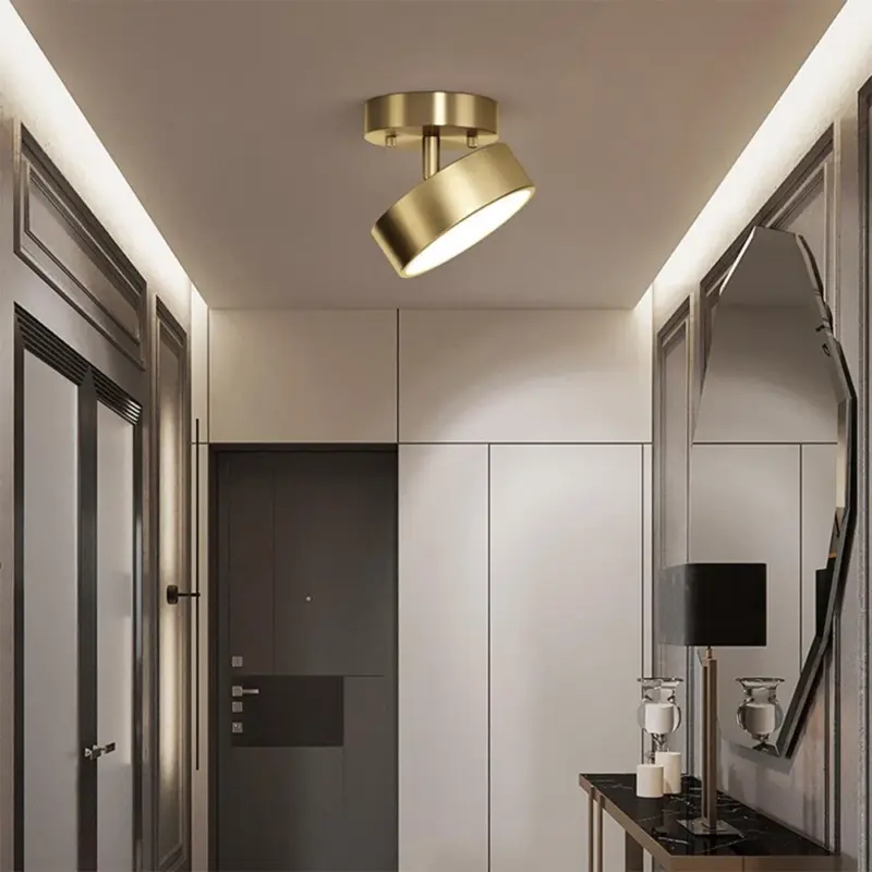 SimpleLedCopperSemiFlushMountCeilingLight
