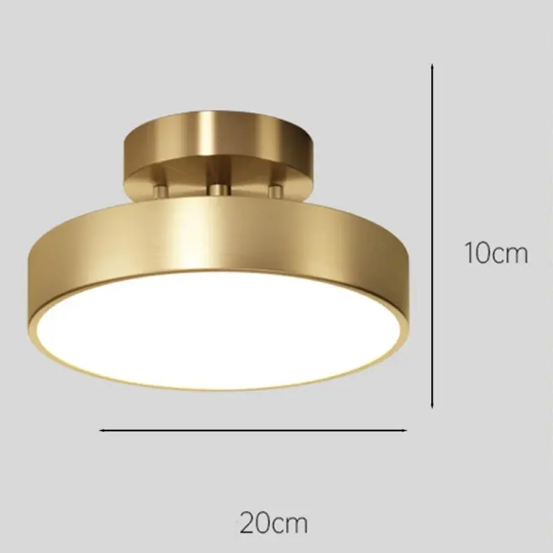 SimpleLedCopperSemiFlushMountCeilingLight