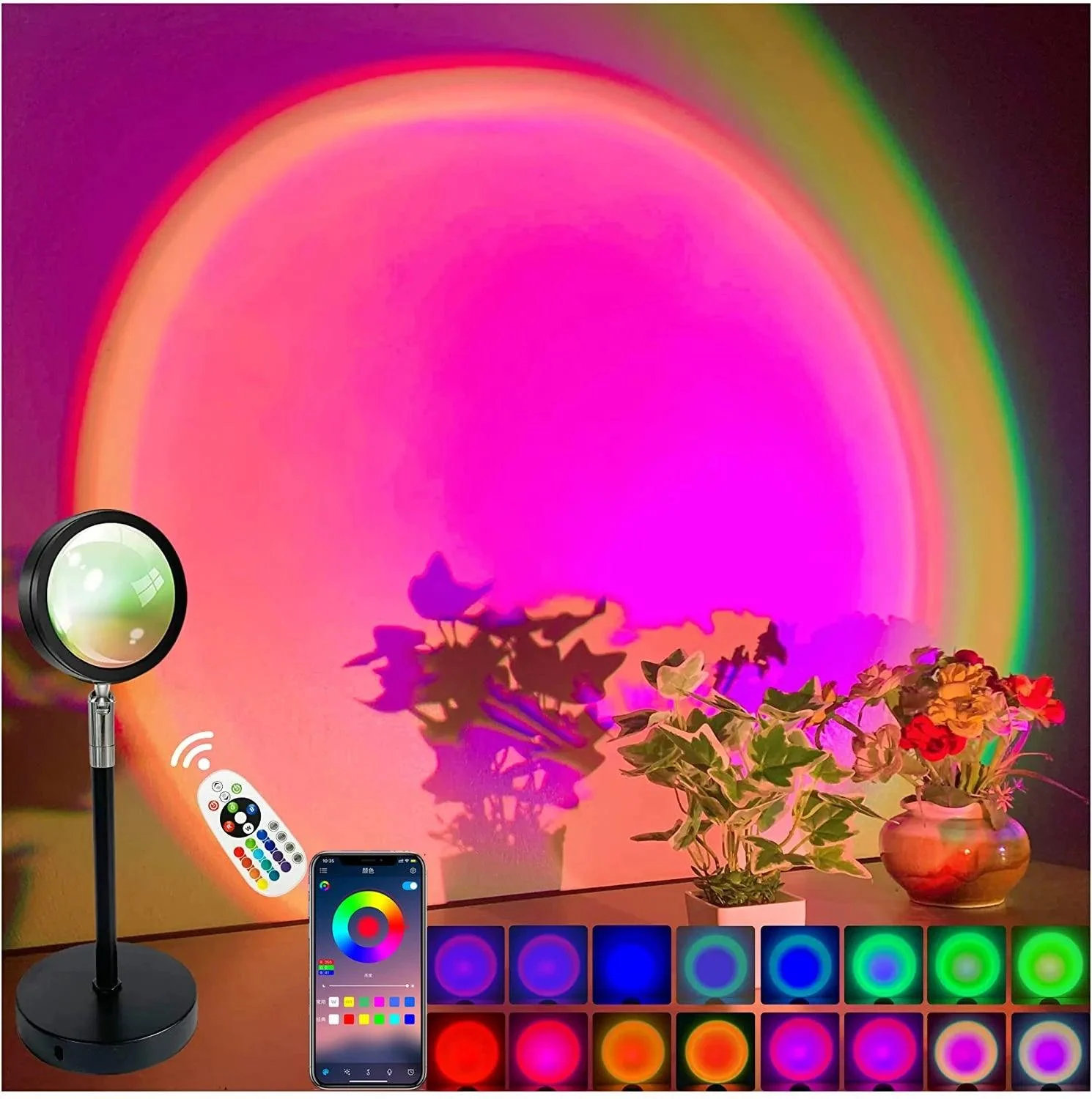Smart Bluetooth  Rainbow Sunset Projector Lamp - Homeko